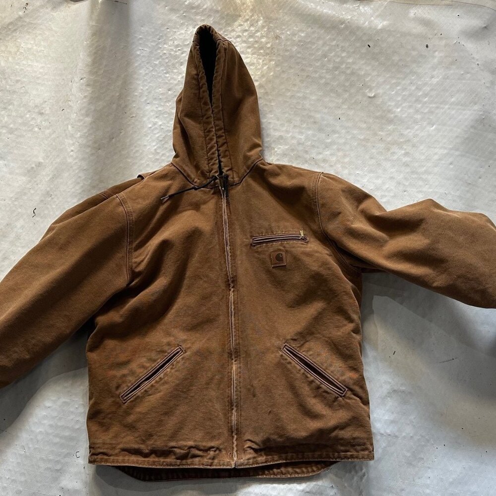 Vintage Carhartt J141 Sandstone Sherpa-Lined Sierra Jacket Size L - Picture 4 of 9